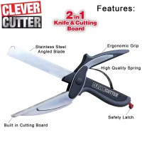 Clever cutter มีดติดเขียง กรรไกรพร้อมเขียง กรรไกรซอยผัก มีดซอยผัก มีดซอยกะหล่ำปี มีดหันผลไม้ มีดหั่นผัก กรรไกรหั่นผัก กรรไกรตัดอาหาร