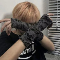 Punk Broken Slit Gothic Unisex ถุงมือหลุม Fingerless Cuff Ninja Sport Hole Mittens Cool ผู้หญิงผู้ชาย Hollow Out Rock ถุงมือ