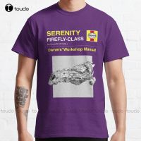 New Serenity - Owners Manual Firefly Geek Comic Con Serenity Classic T-Shirt Mens Work Shirts Cotton Unisex Tee Shirt Tshirt