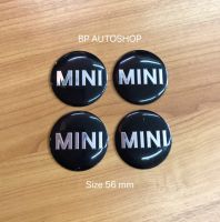 โลโก้ติดดุมล้อ โลโก้ฝาครอบล้อ สติ๊กเกอร์เรซิ่นติดดุมล้อ ลาย MINI ขนาด 56 MM (1ชุด มี4ชิ้น)