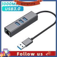 QIANGNAN6คอมพิวเตอร์3พอร์ต USB 3.0 RJ45ขยายอะแดปเตอร์อีเทอร์เน็ตฮับ USB 1000Mbps