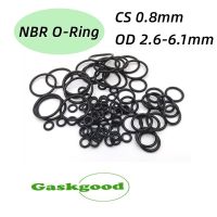 50/100Pcs O Ring Gasket CS 0.8mm OD2.6-6.1mm NBR Automobile Nitrile Rubber Round O Type Corrosion Oil Resistant Seal Washer Gas Stove Parts Accessorie