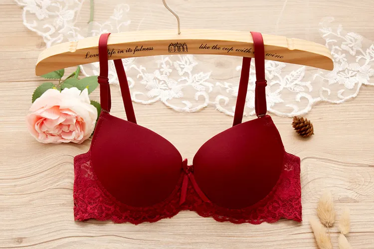 Sexy Lingerie Push Up bra Top chest lace bra student small chest
