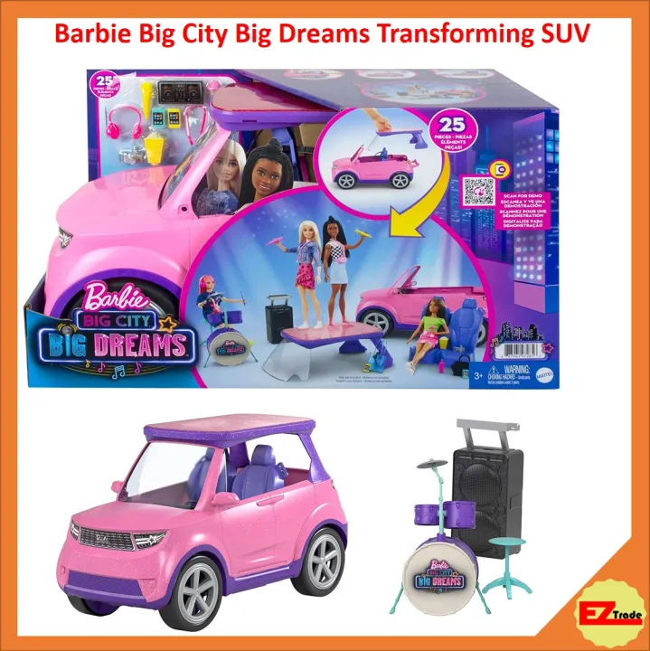 Mattel Barbie Big City, Big Dreams Transforming Vehicle Playset, Pink 2 ...