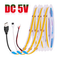 DC 5โวลต์ LED ซังแถบแสง USB ความหนาแน่นสูงแสงเชิงเส้น320LED /M เทปที่มีความยืดหยุ่นไฟอบอุ่นธรรมชาติสีขาวสีแดงสีฟ้าสีเขียวตกแต่ง