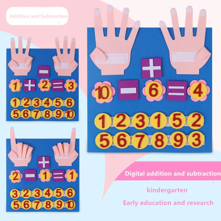 【Cw】kid Mainan Montessori Merasakan Jari Nombor Matematik Mainan Kanak ...