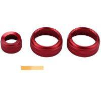 AC Climate Control and Radio Volume Knob Ring Covers for BMW 1 2 3 3GT 4 Series (F20 F22 F30 F31 F32 F33 F80 F82 F87) 3Pcs Red