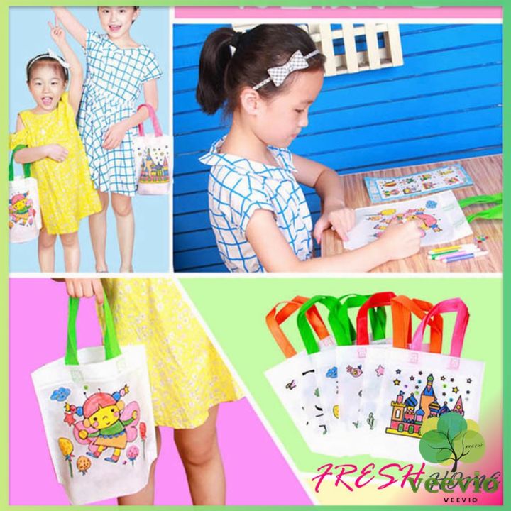 veevio-ระบายสี-6-แท่ง-กระเป๋าผ้าระบายสีพร้อมสีระบาย-กระเป๋าผ้า-graffiti-bag-มีสินค้าพร้อมส่ง