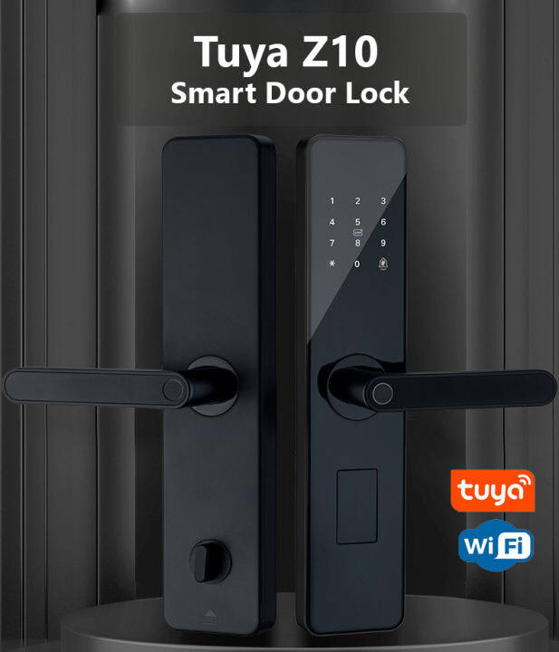 tuya-z10-wifi-digital-smart-door-lock-ควบคุมผ่านapp-ที่ล็อคประตูอัจฉริยะ-สแกนลายนิ้วมือ-รหัสผ่าน-กุญแจ-คีย์การ์ด