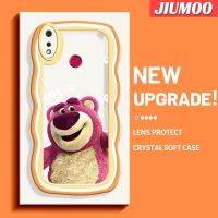 เคส JIUMOO สำหรับ Realme 3 Pro เคส3i Realme ลายหมีสตรอเบอร์รี่ขี้เล่นเคส TPU ใสนุ่มเคสมือถือกันกระแทกความแม่นยำของกล้องรูเข็มเคสทนต่อการสึกหรอซิลิกาเจลฝาครอบป้องกัน