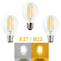 R LED filament โคมไฟ E27 2W 4W 6W 8W A60 B22 VINTAGE EDISON หลอดไฟ LED AC 220V CLEAR GLA SS SHELL