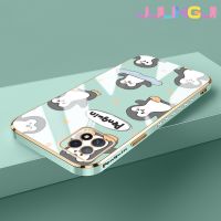 Jlingji เคสสำหรับ OPPO A72 5G A73 5G A53 5G ลายการ์ตูนเพนกวินใหม่กรอบพื้นผิวสี่เหลี่ยมเคสนิ่มซิลิกาเจลกันกระแทกเคสมือถือฝาครอบป้องกันเลนส์กล้องถ่ายรูปรวมทุกอย่าง