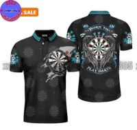 Xzx180305 Personalized Name Darts 3D Printed Summer Polo Shirt Unisex Darts Athlete Team T-shirt polo POL-49 (Private Chat Free Name&amp;Logo Change)