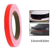 1 Roll Red Lining Reflective Vinyl Wrap Film Car Sticker Decal 15mm X 10meter Waterproof Car Exterior Decorations Accessories Bumper Stickers Decals M