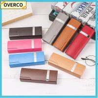 OVERCO Unisex สี่เหลี่ยมผืนผ้า ลายไม้ กล่องแว่นตา อุปกรณ์เสริมแว่นตา เคสแว่น ป้องกันแว่นตา