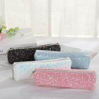 【LZ】❒✹▥  Kawaii Glitter Pencil Case Pencil Box Pencil Pouch Artigos de papelaria Lantejoula Maquiagem Bag Cosmetic Bag