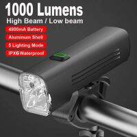 ┅ NEWBOLER 1000 Lumens ไฟจักรยาน LED ไฟหน้าจักรยาน ชาร์จได้USB High Beam/Low Beam ไฟฉาย 4800mAh อุปกรณ์ขี่จักรยาน