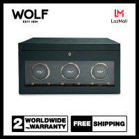 กล่องหมุน กล่องนาฬิกา WOLF1834 รุ่น BRITISH RACING GREEN TRIPLE WATCH WINDER (GREEN)