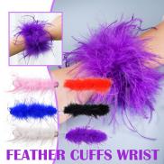 Women Feather Cuff Accessories Long Feather Accessories Bracelet Slap V5T8