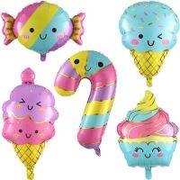 5Pcs/Set New Candy Cane Cake Ice Cream Cartoon Shape Foil Balloon Girls Birthday Party Decoration Baby Shower Supplies Kids Toy