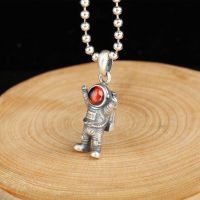 Real S925 Silver Jewelry Diamond Inlaid  Trend Astronaut Hip-hop Man and Woman Pendant Jewelry