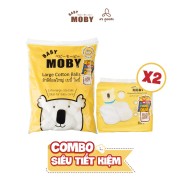 COMBO SIÊU TIẾT KIỆM 2 hộp miếng thấm sữa Moby + 1 Bông đa năng 100gr