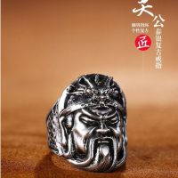 S990 sterling silver ring male silver guan yu held pr Sir Zhong wu mammon retro swagger ring birthday gift —D0517