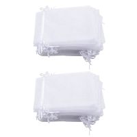 50 Pieces 4 by 6 Inch Organza Gift Bags Drawstring Jewelry Pouches Wedding Party Favor Bags