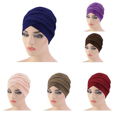 【YF】 Women Muslim Long Tail Scarf Hat Turban Chemo Cap Hair Loss Headwrap Head Cover Wrap Caps Headwear Beanie Bonnet New