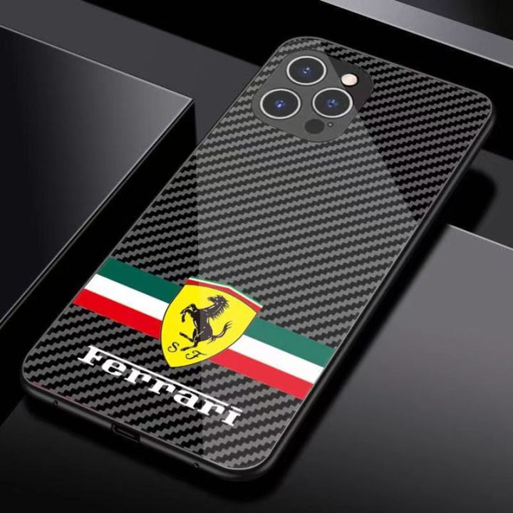 เคสสำหรับไอโฟนโทรศัพท์กันกระแทก-ferrari-14-pro-plus-pro-max-13-12-11-กระจกป้องกัน