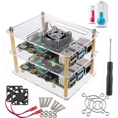 【☊HOT☊】 fuchijin77 เคส Raspberry Pi 4 B แบบมีพัดลมทำความเย็นสำหรับ Raspberry Pi 3 Model B Pi 2 Model B Pi B