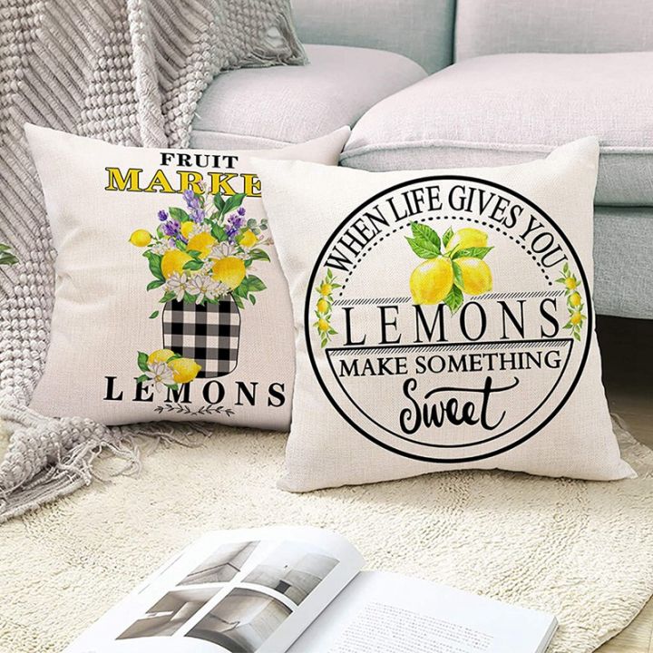 lemon-farmhouse-summer-pillow-covers-18x18-set-of-4-farmhouse-pillows-for-sofa-outdoor-porch-lemon-home-decor