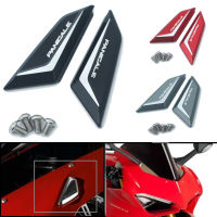 NEW Motorcycle CNC Windscreen Mirror Cover Driven Mirror Eliminators Cap For DUCATI PANIGALE Panigale V4 V4R V4S Panigale LOGO