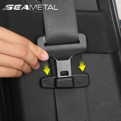 SEAMETAL 2Pcs Seat Belt Clip ABS Safety Adjuster Socket Extenders Seat Buckle Car Seat Belt Stop Button Clips Fastener Retainer