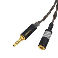 Single Crystal Copper Silver Plated 3.5mm Male to Female AUX Audio Car Earphone Extension Cable Cables