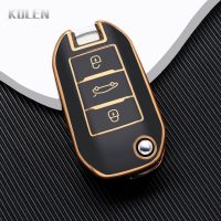 โครงเปลือกนอกเคส Kunci Remote Mobil TPU สำหรับ Peugeot 208 107 206 306 307 308 2008 3008 4008 5008 RCZ Citroen C1 C2 C3 C4 C5 C8กระบองเพชร