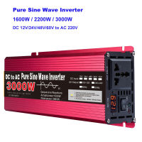 อินเวอร์เตอร์เพียวไซน์เวฟอินเวอร์เตอร์1600W 2200W 3000W 12V 24V 36V 48V ถึง220V รถยนต์อินเวอร์เตอร์พลังงานแสงอาทิตย์แบบพกพาอะแดปเตอร์หม้อแปลงแรงดันไฟฟ้า