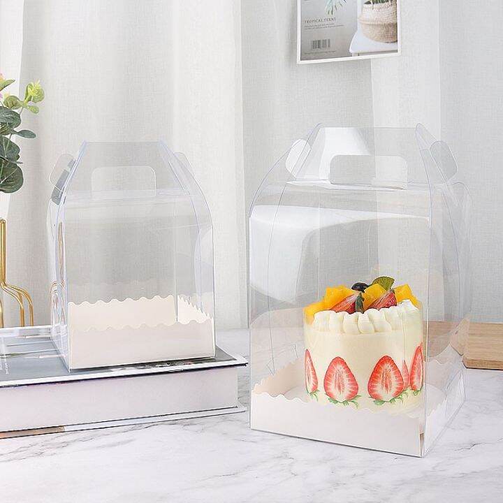 5 pcs acetate cake box with handle and holder | Lazada PH