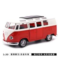 รถ T1สำหรับเด็กรถโฟล์คสวาเกน VW โมเดลรถเหล็กรถ Diecast รถสะสมสีฟ้า