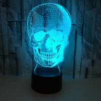 Halloween Skull Lamp Led Night Light for Room Decor Halloween Gift for Kids Children Colorful Touch 3D Table Lamp Bedside Lights