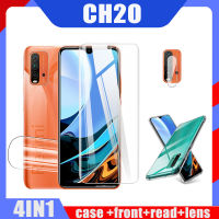 4in1สำหรับXiaomi Redmi 9T NOTE 9T 5G 9a 9c 9 Poco Mi M3 X3 Nfcคลุมทั้งหมดหน้าจอแก้วป้องกัน + โทรศัพท์มือถือเคสโทรศัพท์ + ฟิล์มเลนส์ + Hydrogelฟิล์มด้านหลังXiaomi 10T Pro Pro Xiaomi Redmi Note Note 9 Pro Note 9S