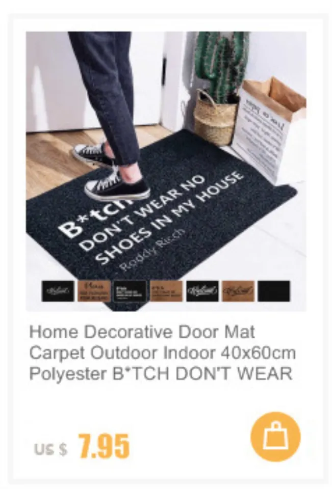 Welcome Front Door Mat Carpet Flannel Fabric Suede Anti-Slip Floor