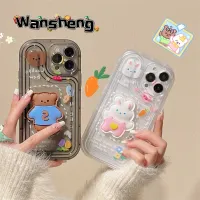 SDFGERGEH เคสโทรศัพท์มือถือ กันกระแทก ลายดอกไม้ และหมี หรูหรา สําหรับ IPhone 11 Pro Max X XR XS Max IPhone 7 8 Plus IPhone 11 12 13 14 Pro Max