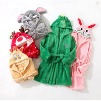 Winter New Fashion 3-10Years Old Children Sleepwear Boy Girls Cute Animal Flannel Bathrob Pajamas Baby Kids Warm Nightgown