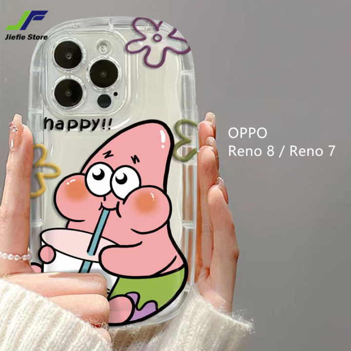 เคสโทรศัพท์การ์ตูน-spongebob-jiefie-สำหรับ-oppo-reno-8-reno-7เคสโทรศัพท์กันการกระแทกสบู่ชานมพายดาวน่ารัก