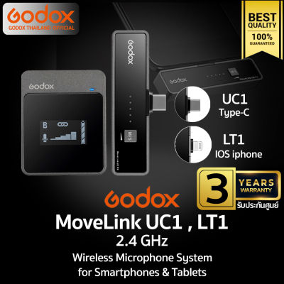 Godox Microphone MoveLink UC1 &amp; LT1 - 2.4 GHz Wireless Microphone สำหรับ Smartphones &amp; Tablets -รับประกันศูนย์ Godox Thailand 3ปี