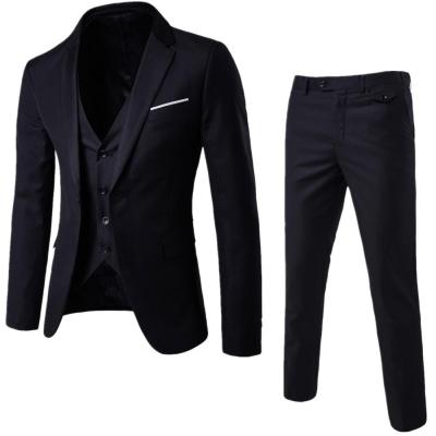 ❆¤ hnf531 Meek Fantisia 3Pcs/Set Luxury Plus Size Men Formal Business Vest Jacket Tuxedos Wedding Suit