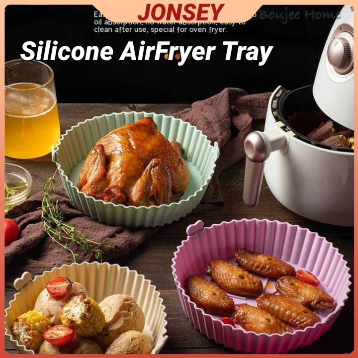 8 Inch Silicone Air Fryer Liners 20cm Square Reusable Air Fryer Pot Heat  Resistant Food Baking