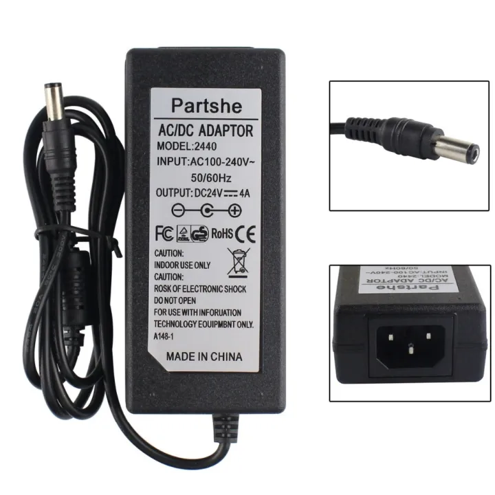 2022.cable new New 24V 4A AC/DC Adapter Power Supply For Zebra GK420d