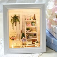 DIY Hut Toys Doll House with LED light Handmade Photo Frame Model Furniture 3D Wooden Miniature Dollhouse Toy for Birthday Gift